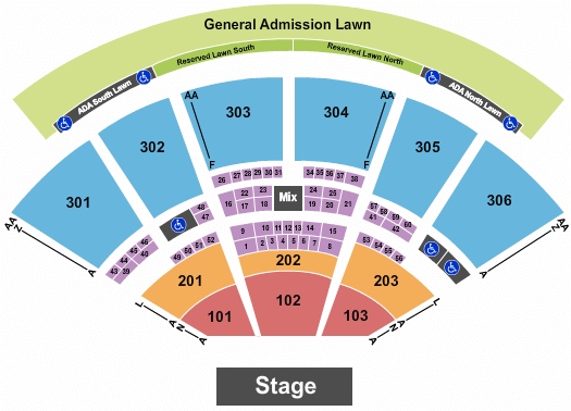 Utah First Credit Union Amphitheatre USANA Amphitheatre Seating Chart